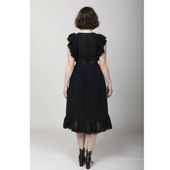Ulla Johnson Black Embroidered Bea Midi Dress NWT - Picture 11 of 11